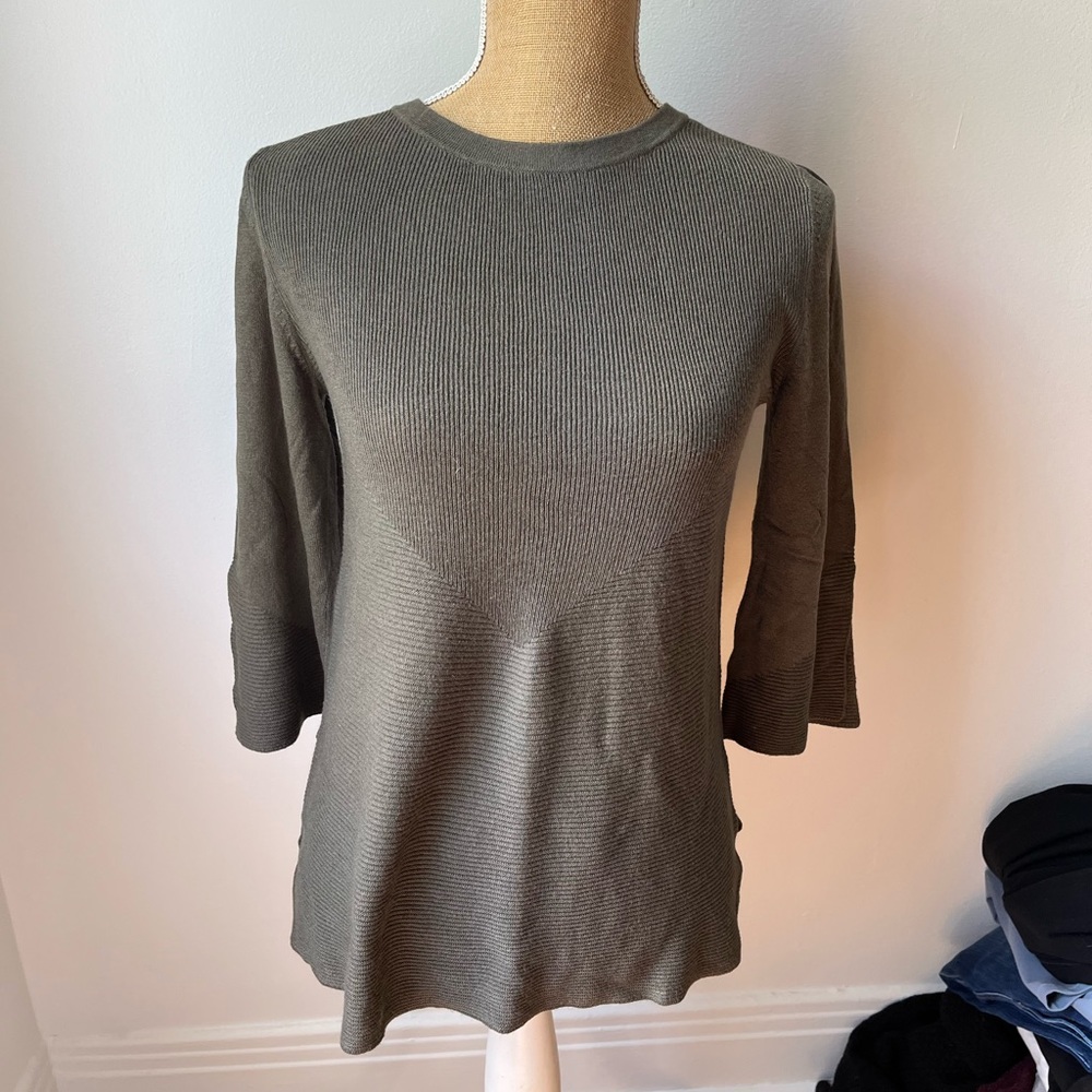 Lord & Taylor Thin Olive Green Sweater